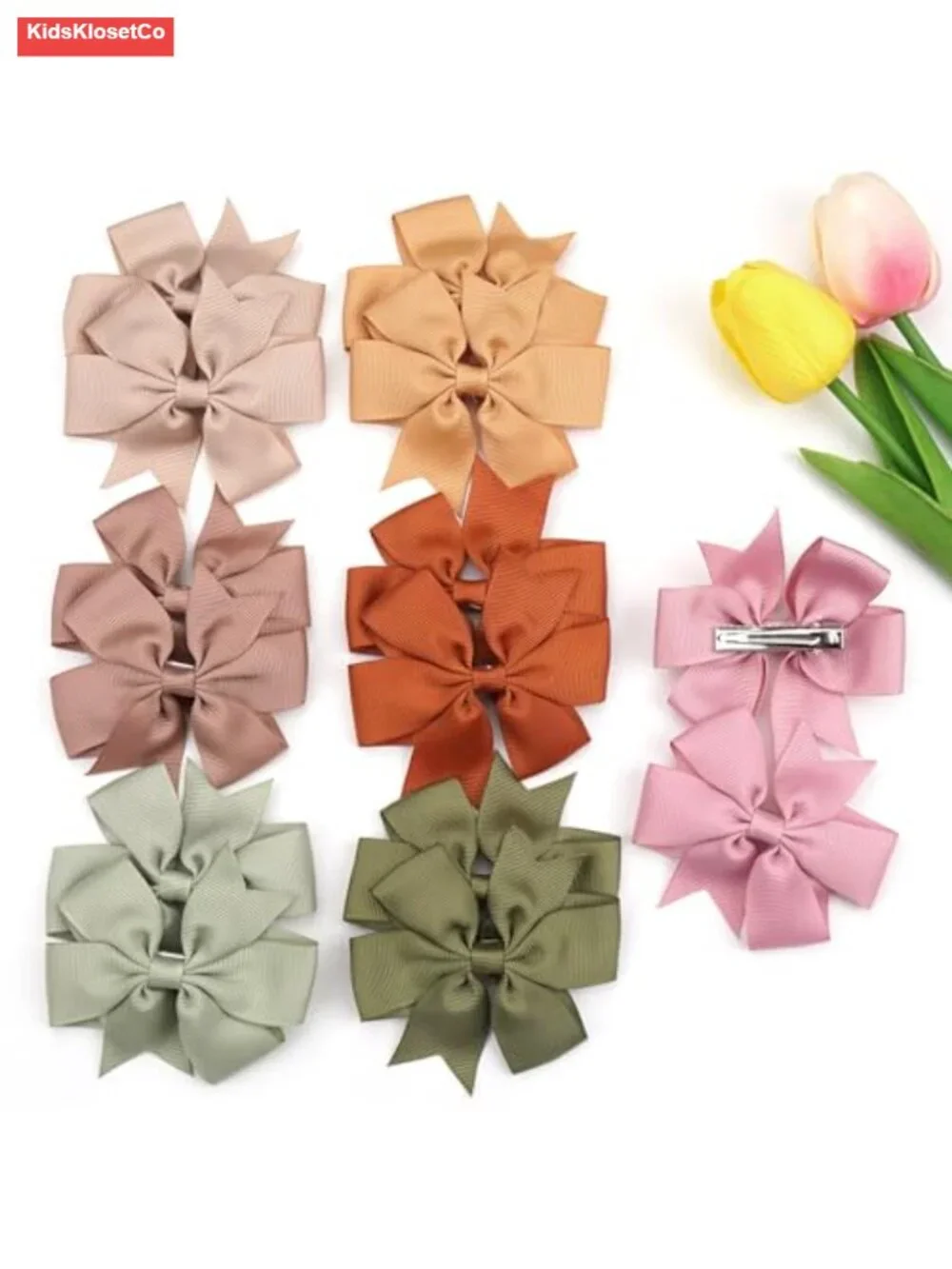 40pcs Boutique Grosgrain Ribbon Pinwheel Hair Bows Alligator Clips for Girls